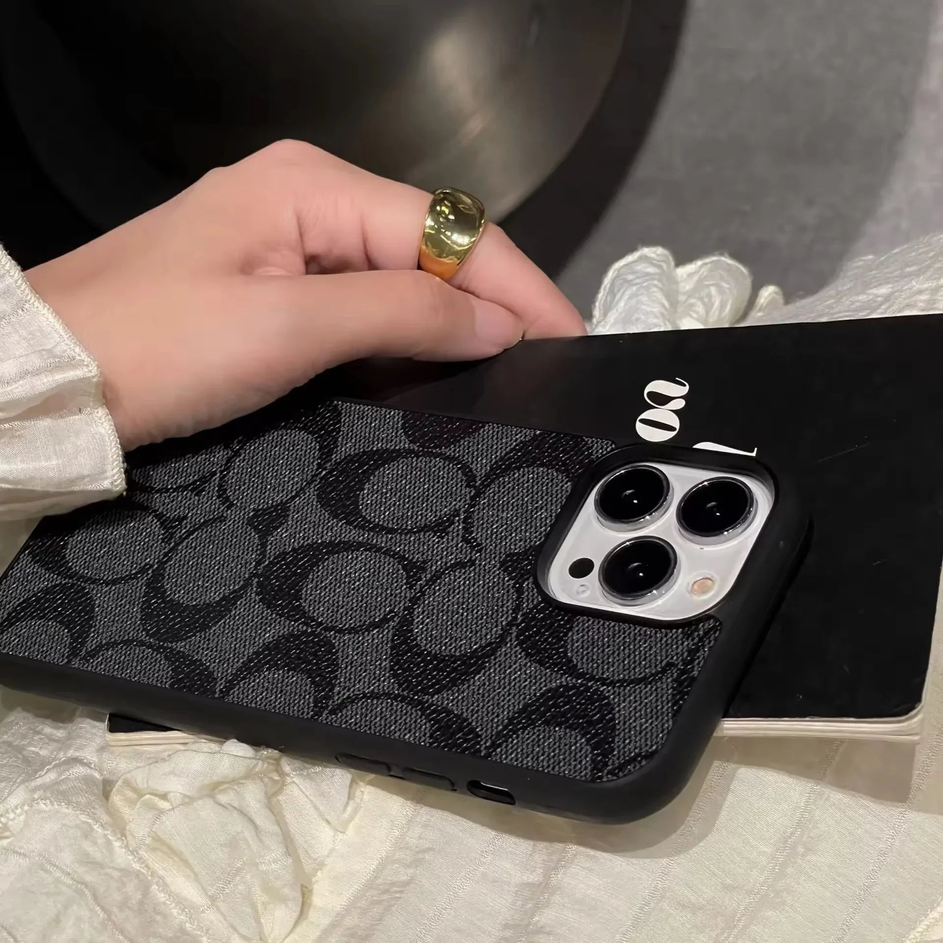 Premium Coach Coal Phone Case