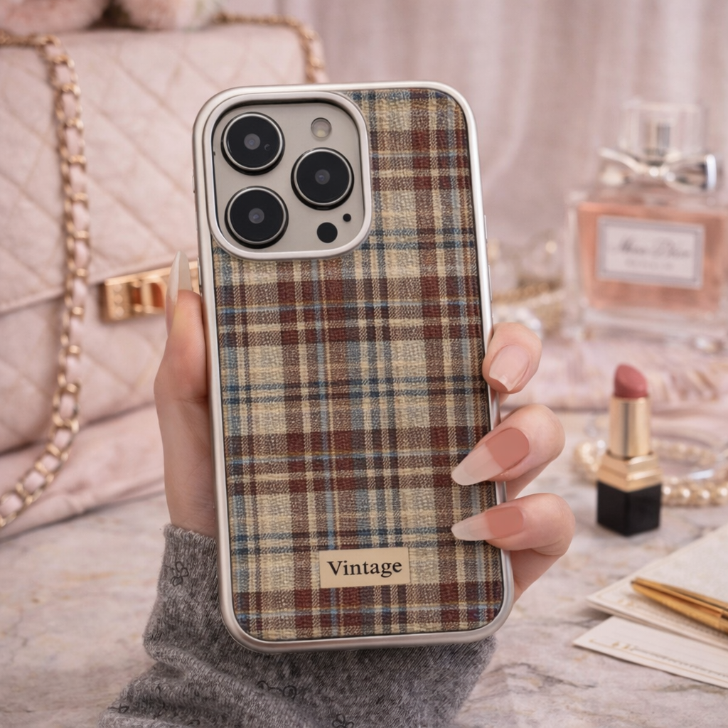 Premium Sage Grid Phone Case